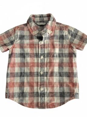Janie and Jack Short-Sleeve Plaid Button-Down Shirt - Red, Blue & White
